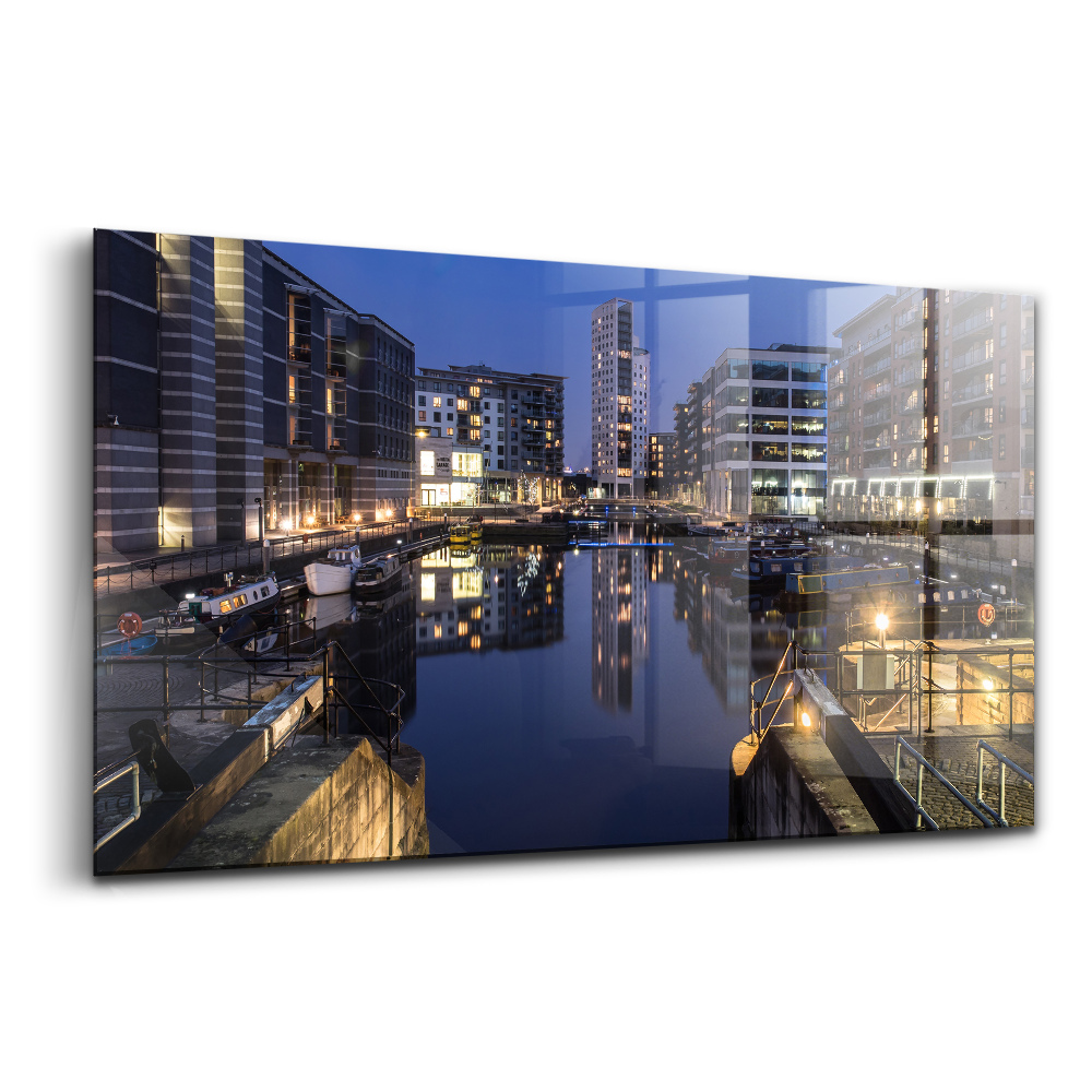 Üvegkép Leeds városának éjszakai kivilágítása