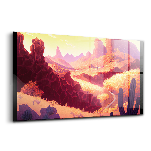 Üvegkép falra Arizona sivatag illusztráció