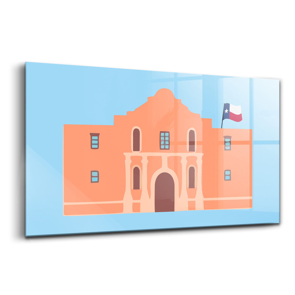 Egyedi üvegkép Alamo emlékmű Texasban