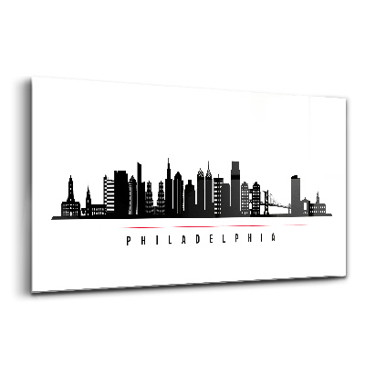 Üvegkép Philadelphia városának illusztrációja