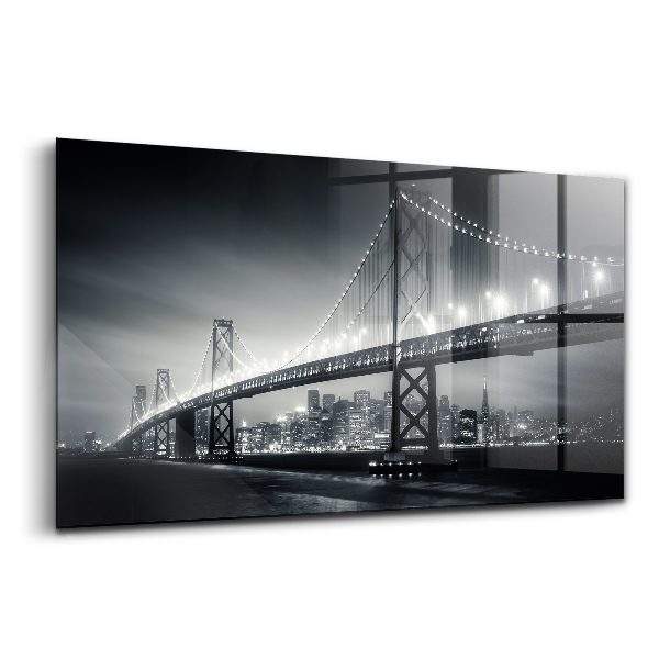 Egyedi üvegkép San Francisco híd éjszaka