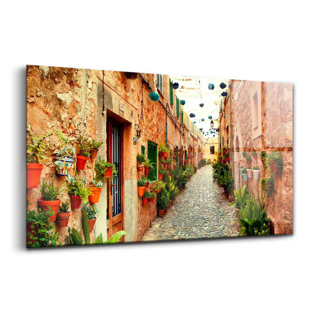 Egyedi üvegkép Utca Valldemossa faluban