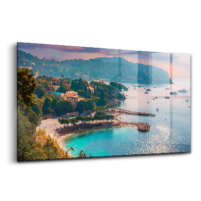 Üvegkép falra Kilátás az azúrkék tengerpartra