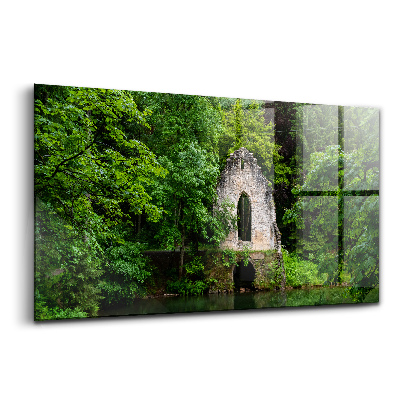 Üvegkép A régi chamonix-i kápolna romjai