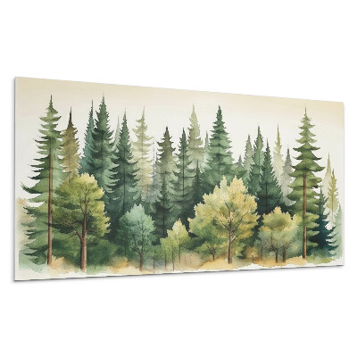 Falpanel Sűrű erdő fákkal