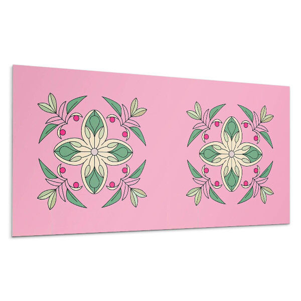 Dekorpanel falra Virágminta levelekkel