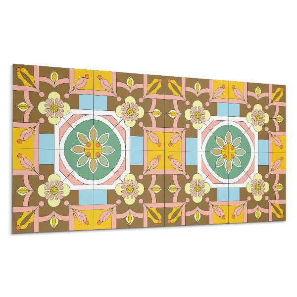 Pvc falpanel Virágminta a háttérben