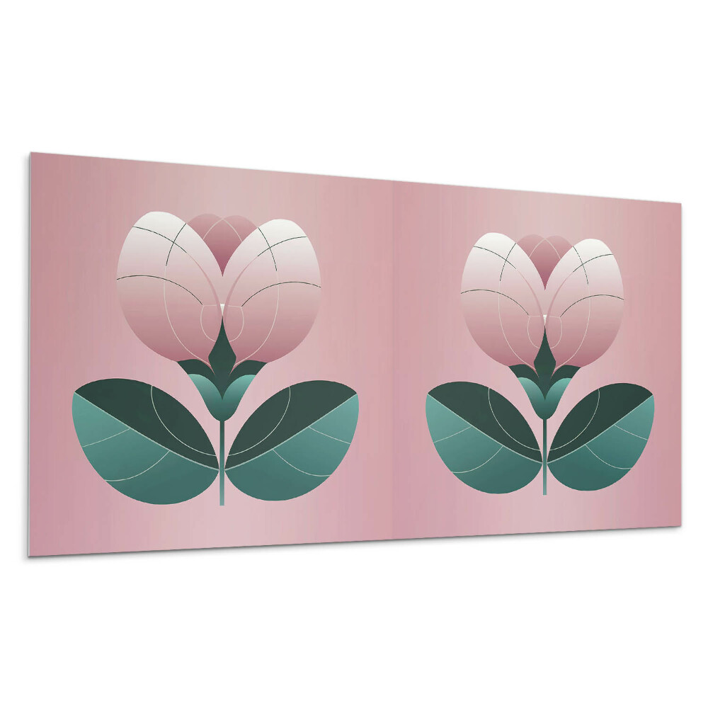 Pvc falpanel Stilizált virág levelekkel