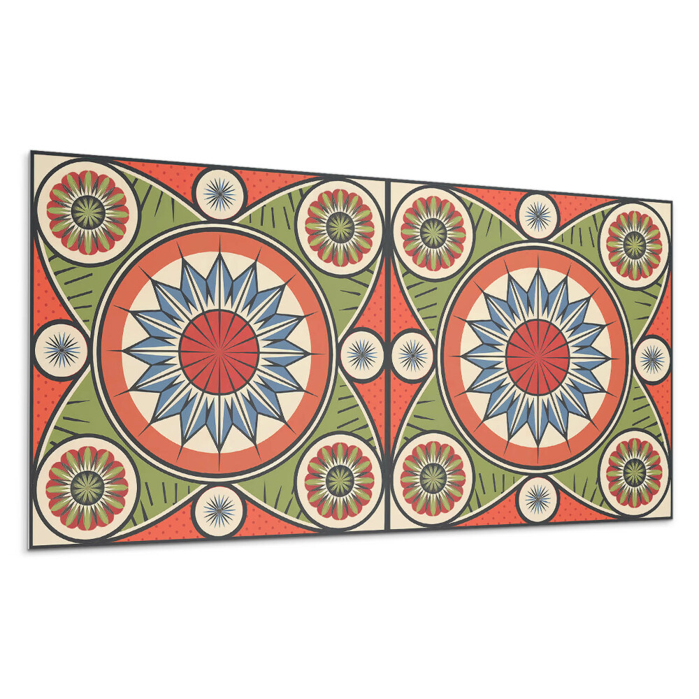 Öntapadó falburkolat Szimmetrikus minta virágokkal