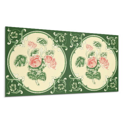 Dekorpanel falra Virágminta levelekkel