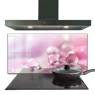 Konyhai panel Rózsaszín vízcseppek