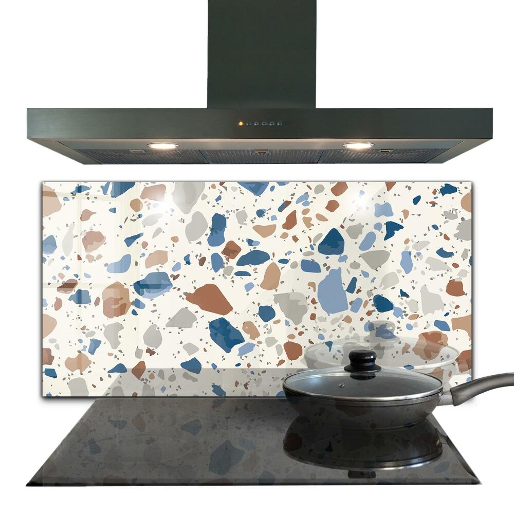 Konyhai fali panel Terrazzo mintázatú üveglap