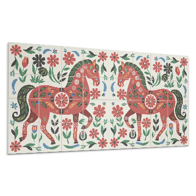 Falpanel Lóminta virágokban