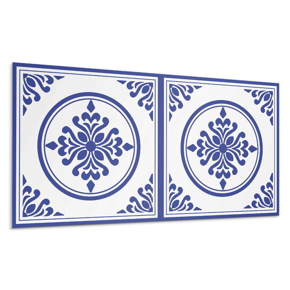 Falpanel Minta körökkel és virágokkal