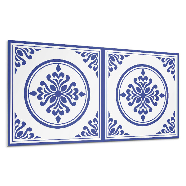 Falpanel Minta körökkel és virágokkal