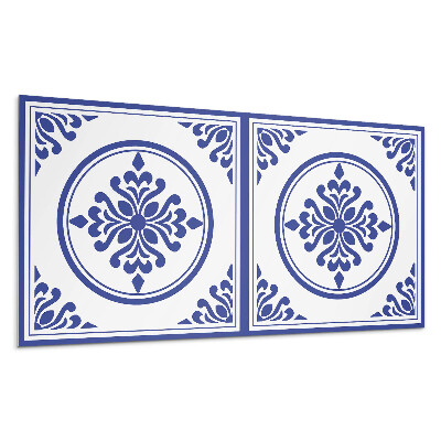 Falpanel Minta körökkel és virágokkal