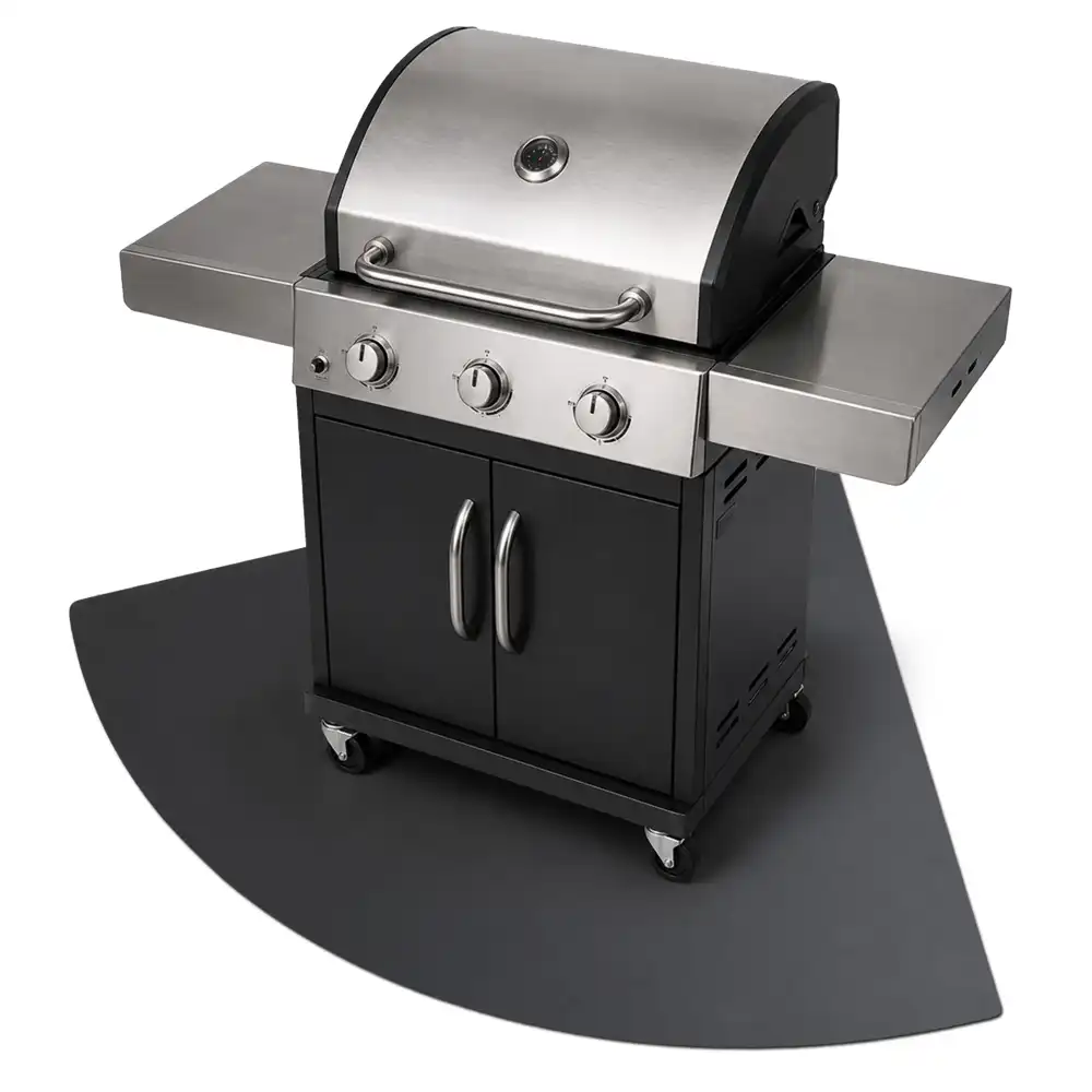 Negyedkör alakú acél grill alátét 100x100 cm