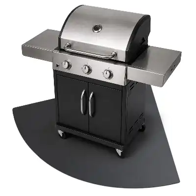 Negyedkör alakú acél grill alátét 100x100 cm