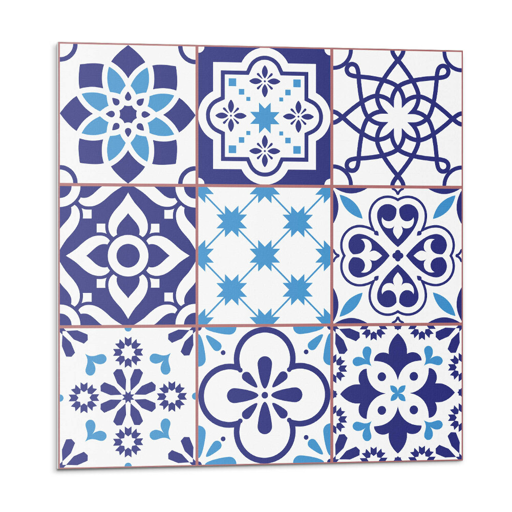 Öntapadó falburkolat Csempézett geometrikus motívumok