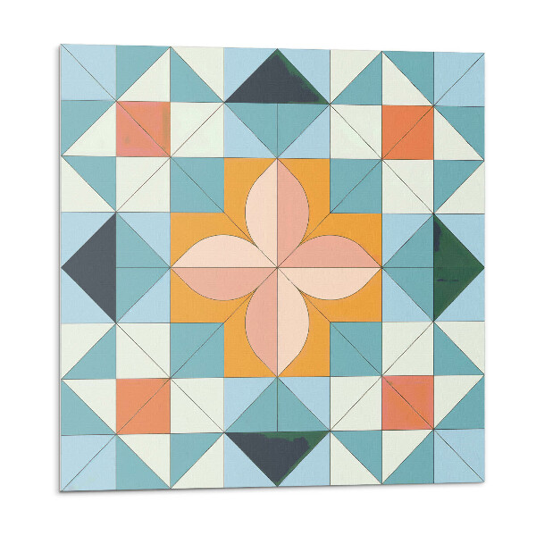 Falpanel Virágminta geometrikus stílusban