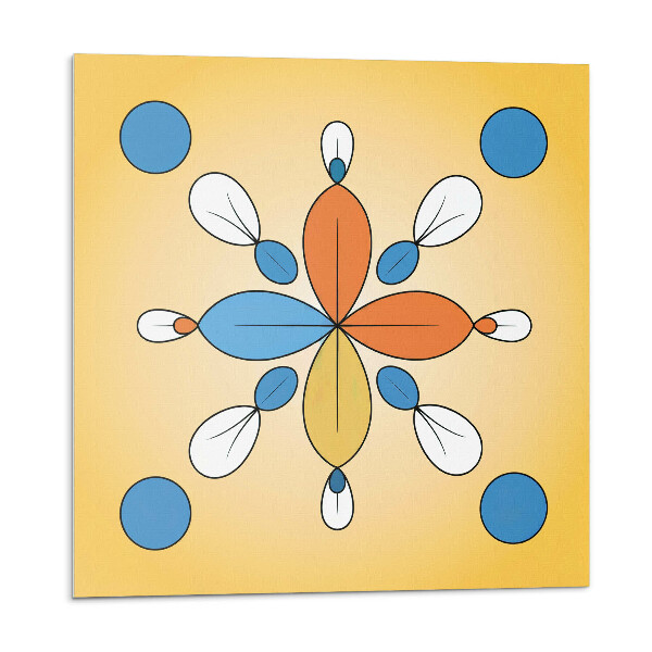 Öntapadó falburkolat Virágmotívum geometrikus formákban