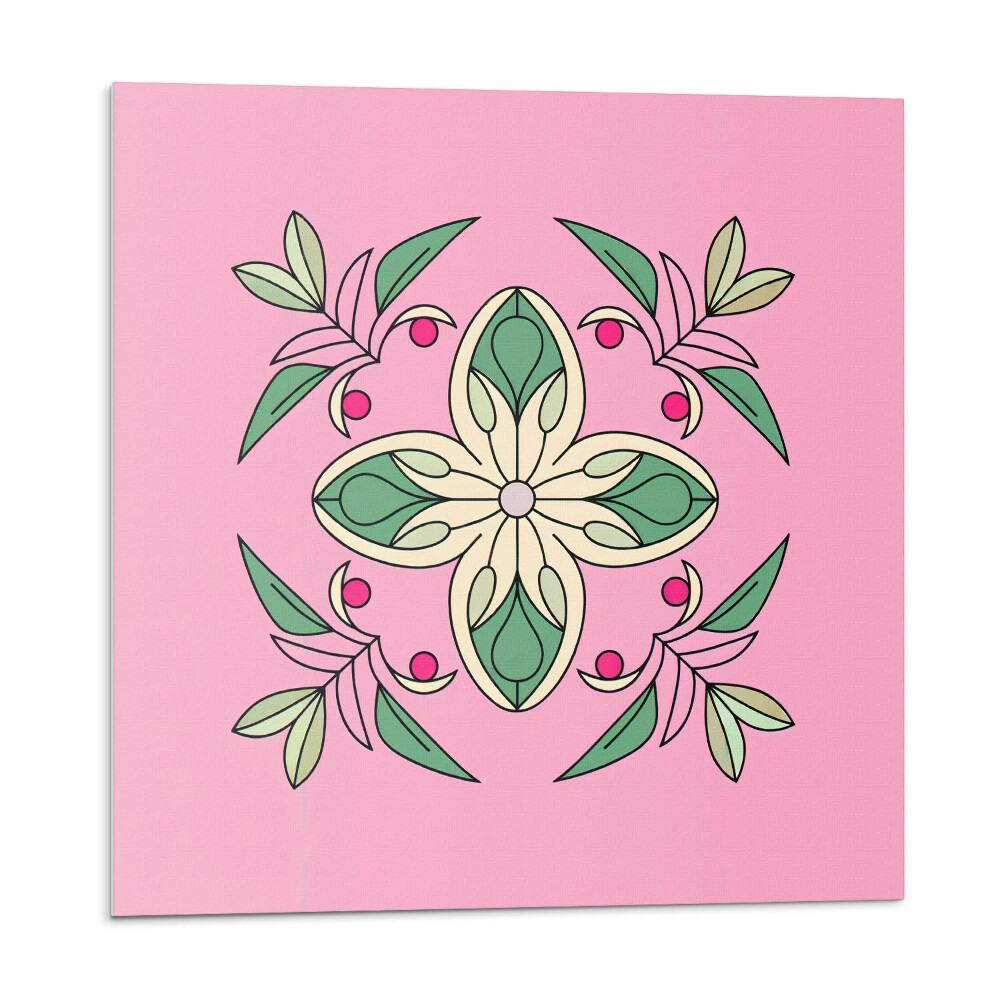 Pvc falburkolat Virágmotívumok zöld levelekkel