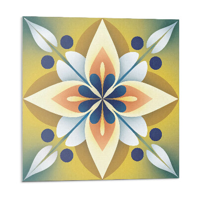 Dekorpanel falra Virágos mandala művészi stílusban