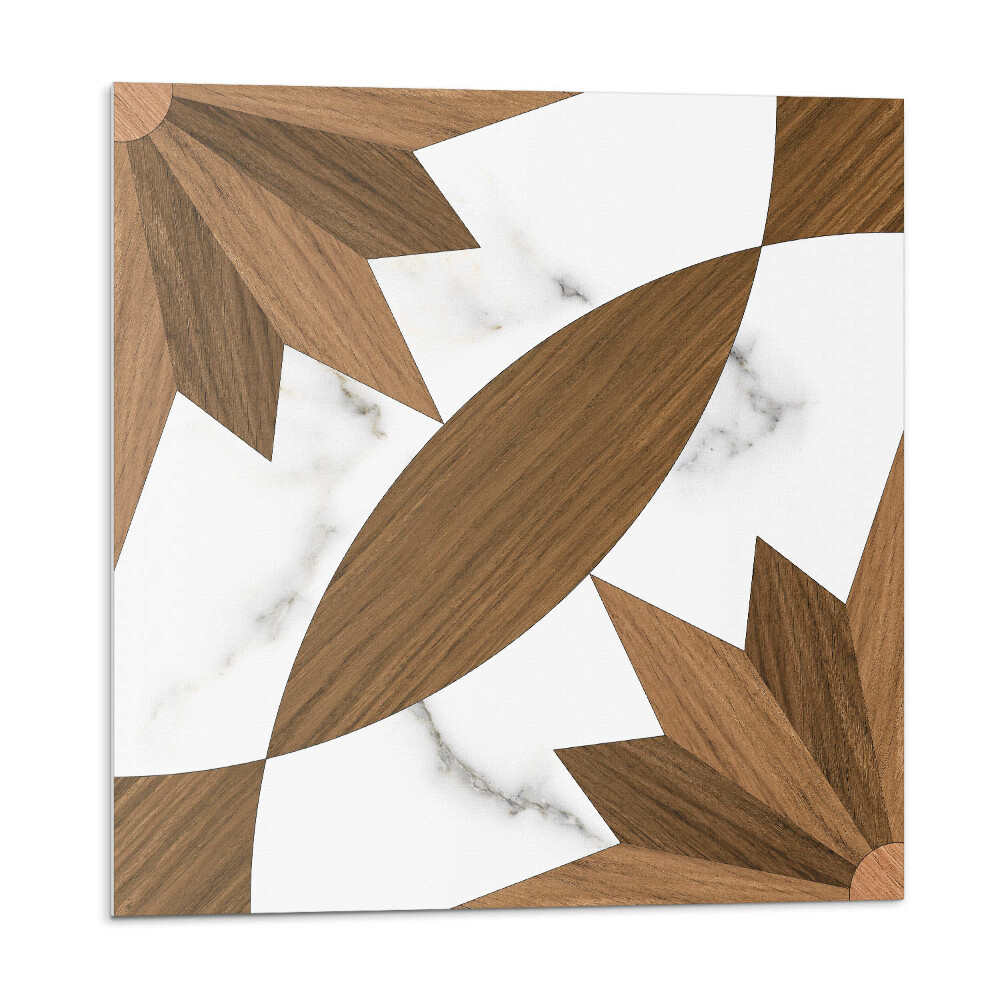 Pvc falburkolat Geometriai formák fa díszítéssel