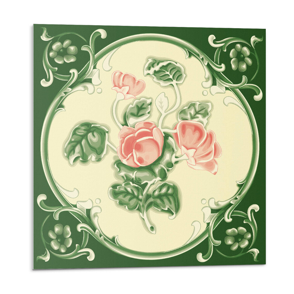 Dekorpanel falra Virágmotívum zöld levelekkel