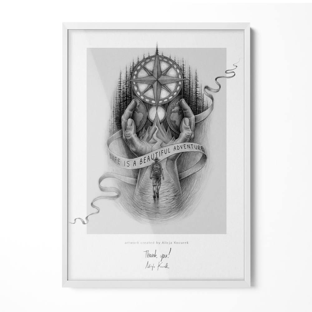 Stílusos fehér képkeret 70x100 cm