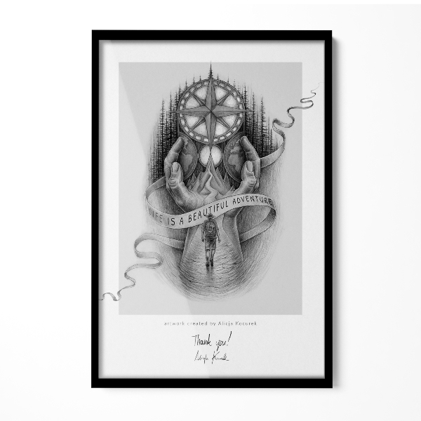 Elegáns fekete fali képkeret 40x60