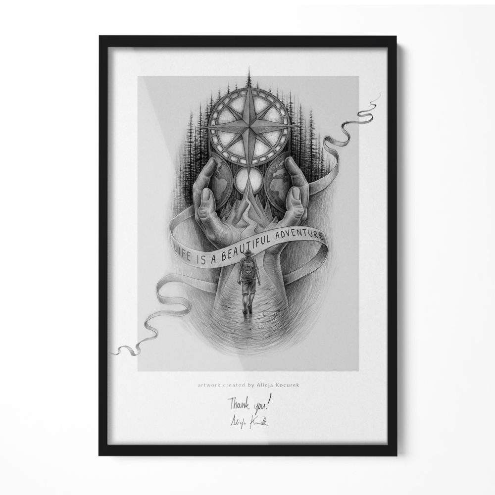 Stílusos fekete képkeret 70x100