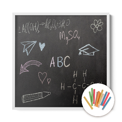 Krétatábla fehér keretben 50x50