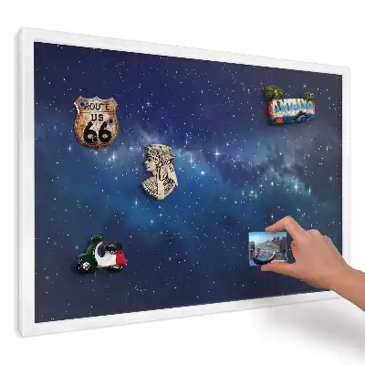 Kozmikus kék ég mintás keretes fém mágnestábla