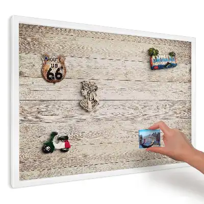 Rusztikus régi deszka mintás fém mágnestábla kerettel