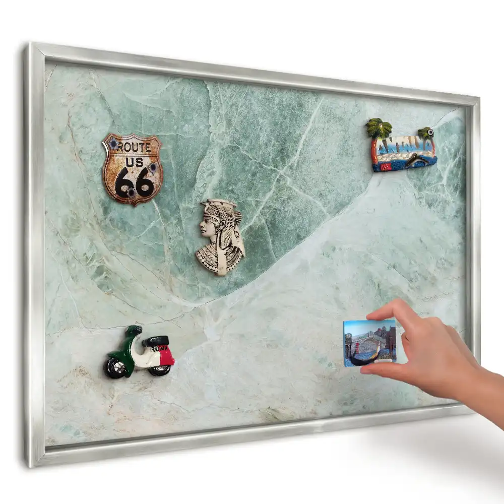 Dekoratív fali mágnestábla zöldes-szürke természet mintával