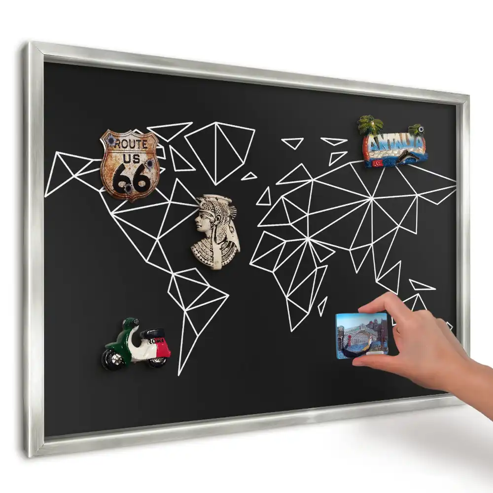 Geometrikus elegáns térkép mintás dekoratív fali mágnestábla