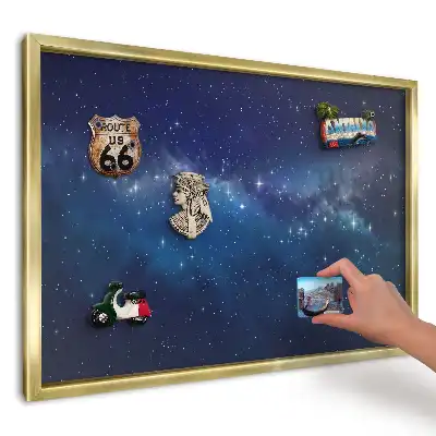 Mágneses tábla utazási hűtőmágnesekhez, kozmikus kék ég mintával