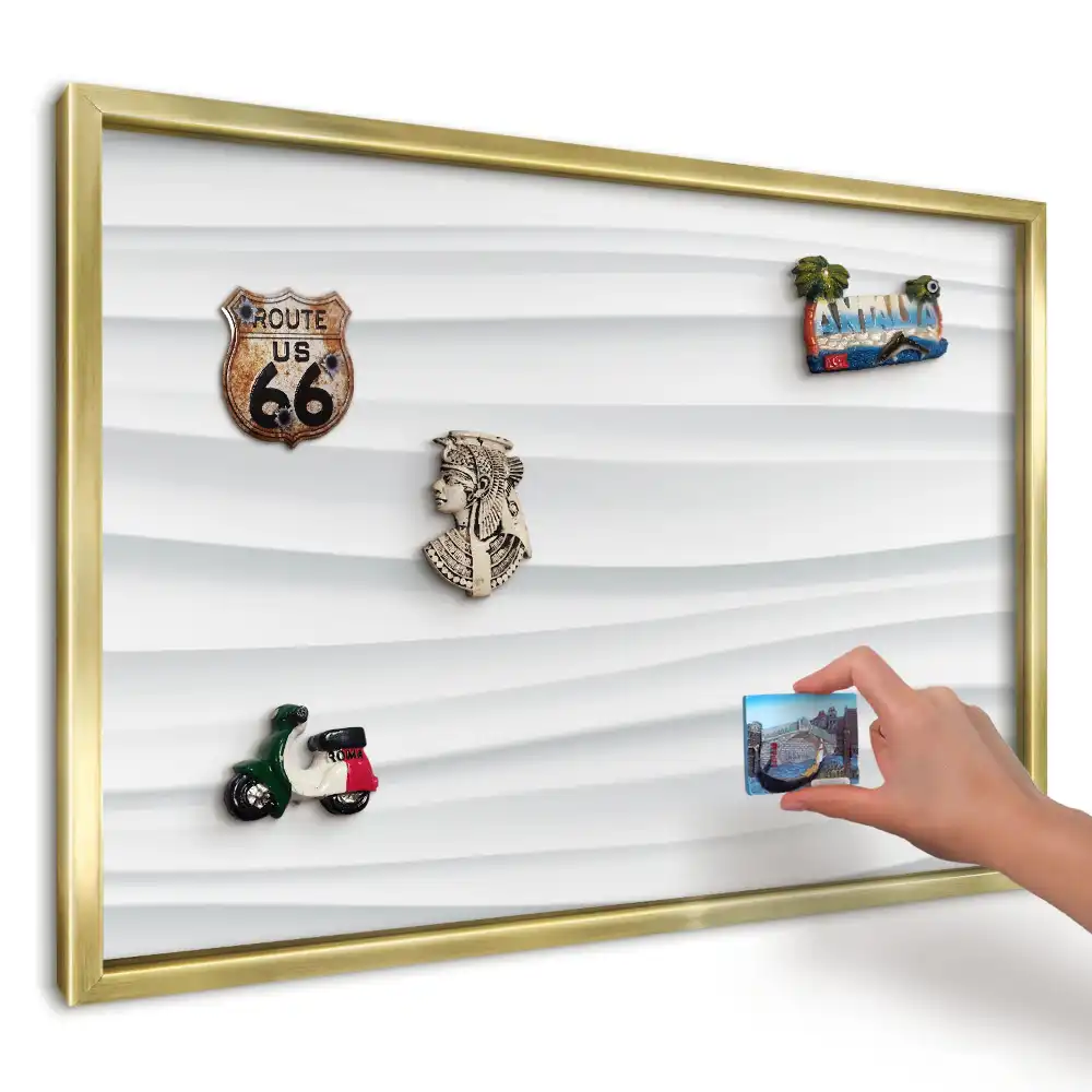 Mágneses emléktábla harmonikus fehér hullámok mintával