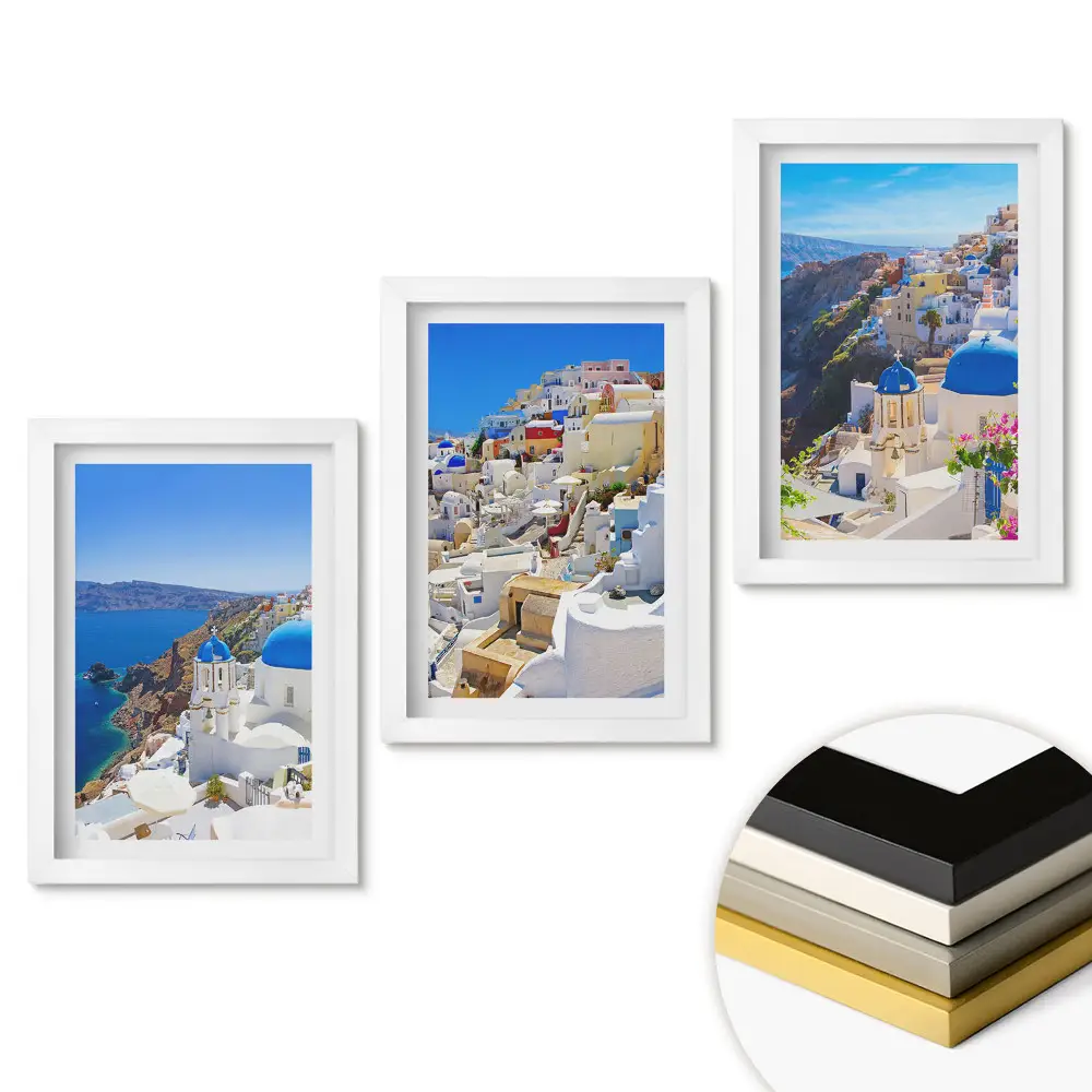 Fali kép összeállítás Santorini festői kilátása a napsütésben