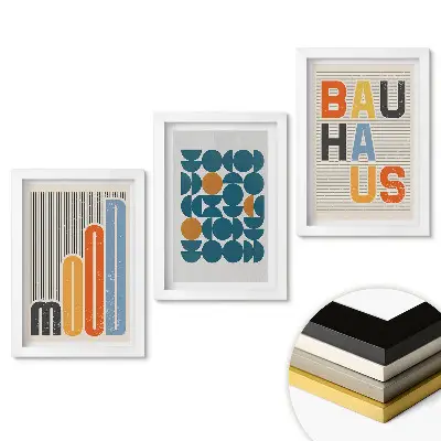 Keretezett kép szett Modern grafika Bauhaus stílusban