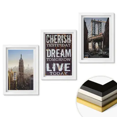 New York látkép és motivációs idézetek fali kép összeállítás