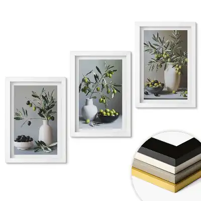 Minimalista stílusú olajbogyó inspirációs keretezett képszett