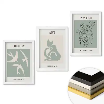 Keretezett kép szett Modern grafika visszafogott színekben