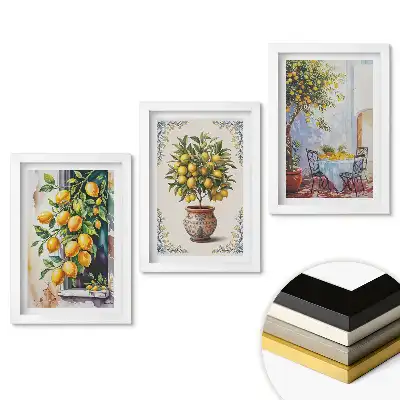 Citrus inspirációk dekoratív művészeti keretezett képszett