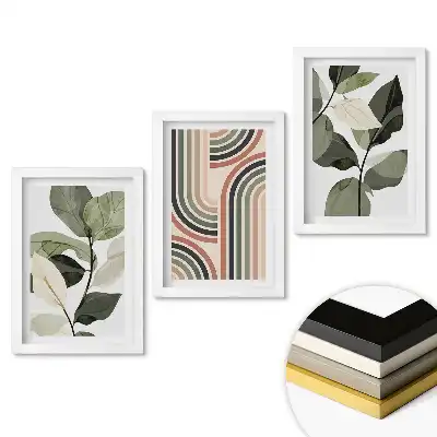 Keretezett kép szett Növényi inspirációk modern stílusban