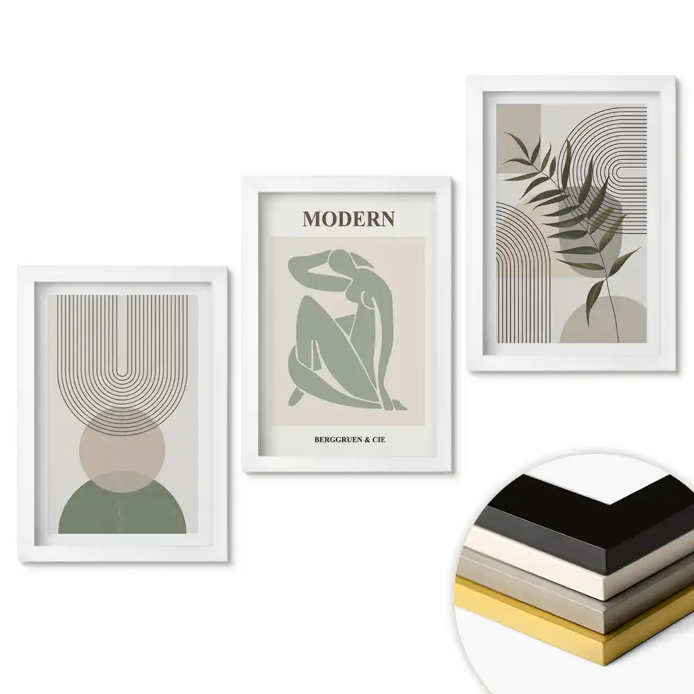 Fali kép összeállítás Modern formák és természeti motívumok
