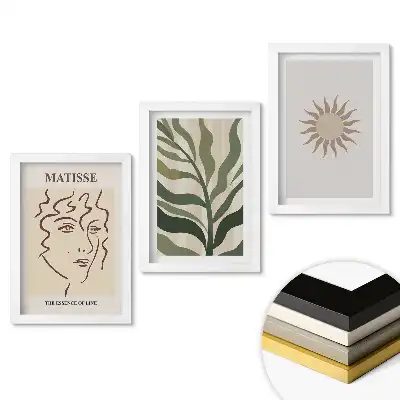 Absztrakt inspirációk minimalista stílusú keretezett képszett