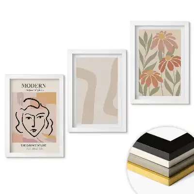 Fali kép összeállítás Modern grafika virágokkal és vonalakkal