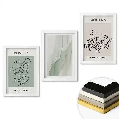 Minimalista grafikai falikép szett modern belső terekhez